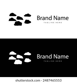 River Rock Design Balance Rock Logo Illustration Symbol Template