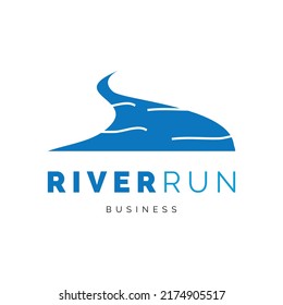 River run icon logo design inspiration