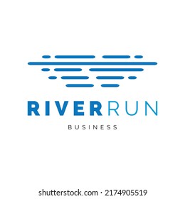 River run icon logo design inspiration