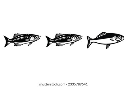 Ilustración de peces de la sardina del río , icono del vector de sardina 
