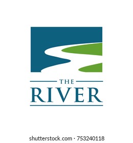 River shape logo design template vector