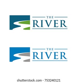 River Shape Logo Design Template Vector