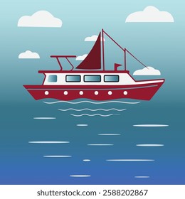 River Ship Liner Art ,Vector