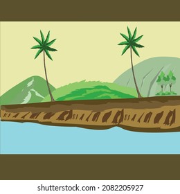 River Side Road Vector For Animation