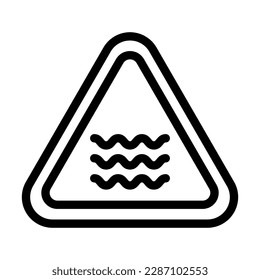 Diseño de icono de la línea del vector de signo de río
