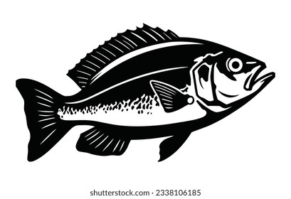 River snapper fish silhouette, river snapper fish vector logo, river snapper fish illustration
