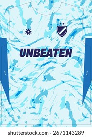 Estampado de sublimación de Jersey de fútbol de patrón azul River Stream