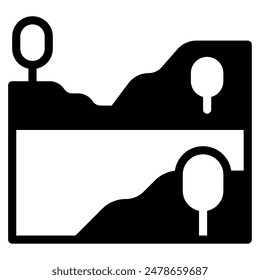 River Stream icon for web, app, infographic etc