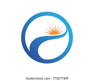 River sun water logo