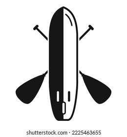 River sup board icon simple vector. Surf stand up. Water emblem