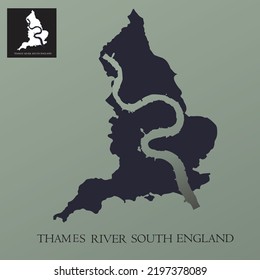 River Thames, Ancient Tamesis Or Tamesa, Also Called  River Isis Chief River Of Southern England Vector Art Logo Design