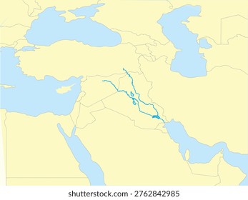 River Tigris and Euphrates in Present Day Ancient Mesopotamia Region