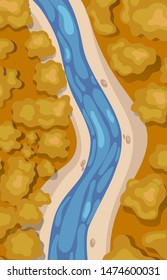 River top view. Simple illustration. Vector graphics.