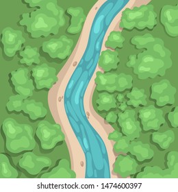 River top view. Simple illustration. Vector graphics.