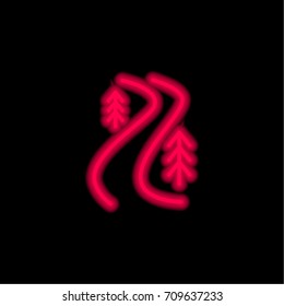 River Trail red glowing neon ui ux icon. Glowing sign logo vector