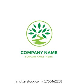 River Tree Circle Logo Template