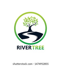 River Tree Logo Template Design Vector, Emblem, Design Concept, Creative Symbol, Icon