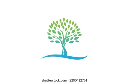 River Tree Logo Template Design Vector, Emblem, Design Concept, Creative Symbol, Icon	