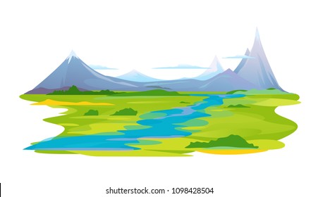 River Valley in Mountains