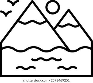 River vector icon. Can be used for printing, mobile and web applications.