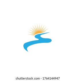 Diseño de iconos de vectores de río