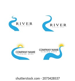 Diseño de iconos de vectores de río