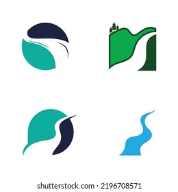 Diseño de iconos de vectores de río