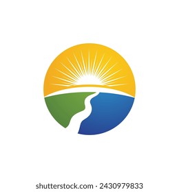 Diseño de ilustración vectorial de río