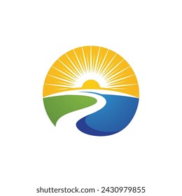 Diseño de ilustración vectorial de río