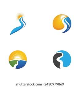 Diseño de ilustración vectorial de río