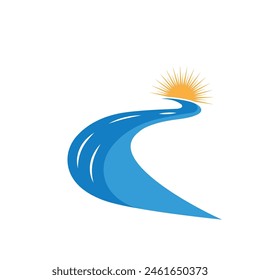 Diseño de ilustración de ícono de Vector fluvial