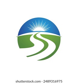 Diseño de ilustración de ícono de Vector fluvial
