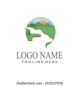 River vector icon illustration logo design