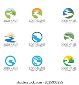 Diseño del icono del vector del río