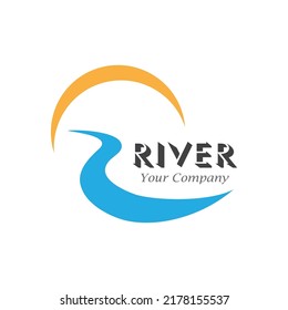 Diseño del icono del vector del río
