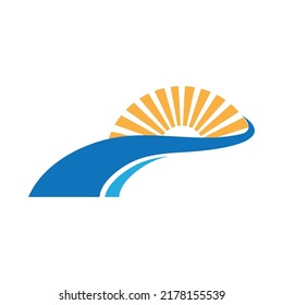 Diseño del icono del vector del río