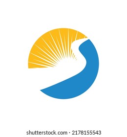 Diseño del icono del vector del río