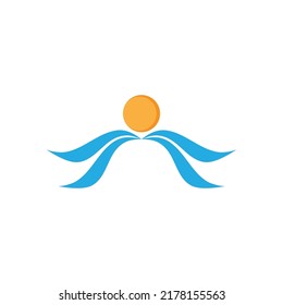 Diseño del icono del vector del río