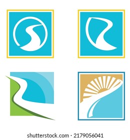 River vector icon illustration logo design