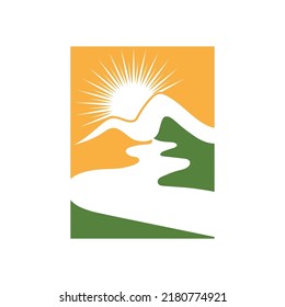 River vector icon illustration logo design