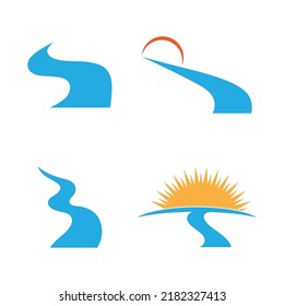 Diseño del icono del vector del río