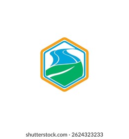 Icono del Vector del río, diseño aislado de la ilustración