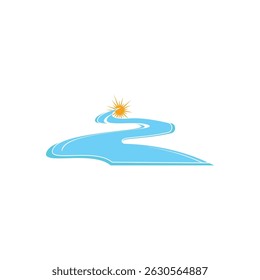 River vector icon, isolated illustration design