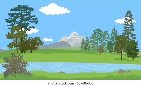 River. Vector illustration, flat style design.