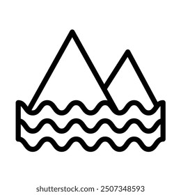 river Vector Line Icon Design