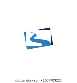 river water logo abstract, two color corporate business