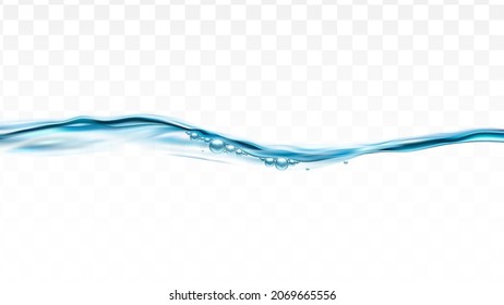 River Water Splash And Wave With Bubbles Vector. Nature Water Splashing And Waving, Aqua Stream. Healthy Natural Transparent Liquid For Refreshment Template Realistic 3d Illustration