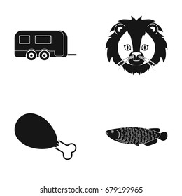 river, water, tourism and other web icon in black style.smoked, fish, husk, icons in set collection.