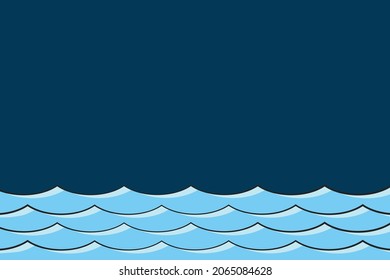 ola de agua del río en vector de estilo de dibujo. Fondo del concepto de entorno colorido.