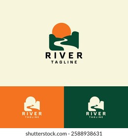 River waves logo design template